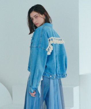 YECCA VECCA フリンジデニムジャケット Light Indigo