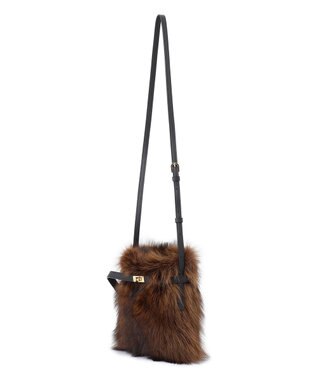 23区 【VIOLAｄORO】ファー ショルダーバッグ ブラウン系
