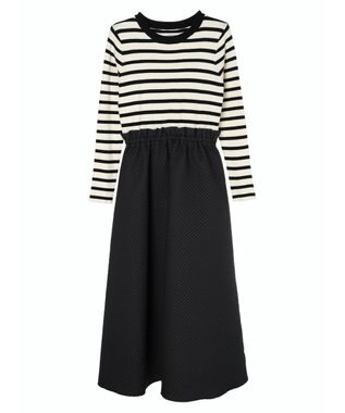 Green Parks ・ＥＬＥＮＣＡＲＥ　ＤＵＥニット＆ジャカードワンピース Border