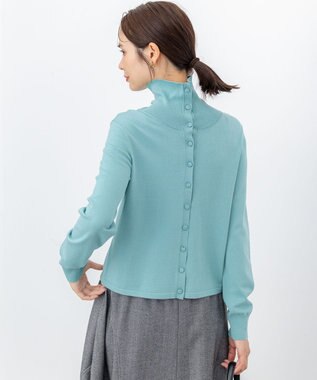 組曲 【前後着用可 / 加藤ローサさん着用】スムースストレッチタートル ニット スモーキーグリーン系