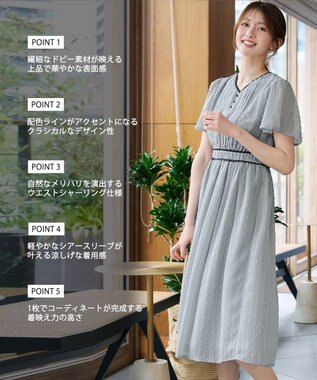 Tiaclasse 配色ドビーワンピース ミント