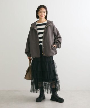 Green Parks ２ｗａｙチュールティアードフリルスカート（ペチ付き） Black