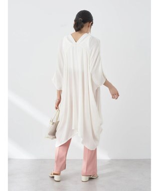 earth music&ecology レーヨンビッグシャツチュニック Off White