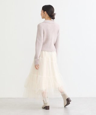 earth music&ecology シャギージップカーディガン Lavender