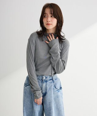 Green Parks シアーリブタートルプルオーバー Gray