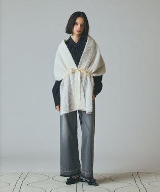 GRACE CONTINENTAL フェザーチュールストール ホワイト