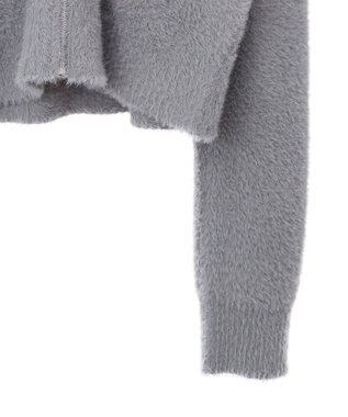 earth music&ecology シャギージップカーディガン Gray