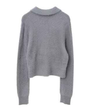 earth music&ecology シャギージップカーディガン Gray