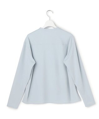 ICB L イージージョーゼット ピンタックカットソー サックスグレー