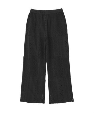 earth music&ecology 【セットアップ対応】【WEB・一部店舗限定】パッチワークレースパンツ Black