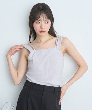 earth music&ecology ホルターレースキャミソール Light Gray