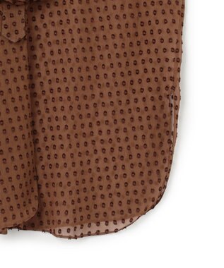 BEIGE， CALLERRY / シルク混ドットラッフルブラウス Caramel