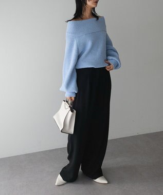 Green Parks オフショルダーニット Blue