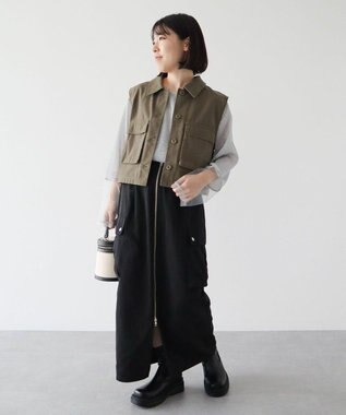 Green Parks 袖チュールドッキングラメプルオーバー Gray