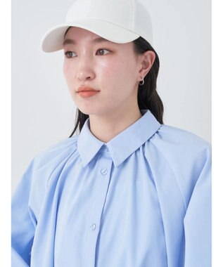 earth music&ecology パフスリーブチュニックブラウス Sax