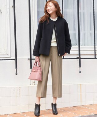 ANY SIS 【洗える】スフレケーブルパフスリーブ ニット アイボリー