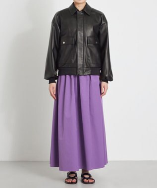 NAVE 【Nave】フェイクラムスキン ブルゾン ブラック系