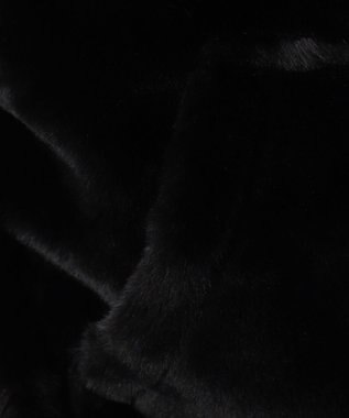 WEGO ファーフードグラフィックブルゾン ブラック