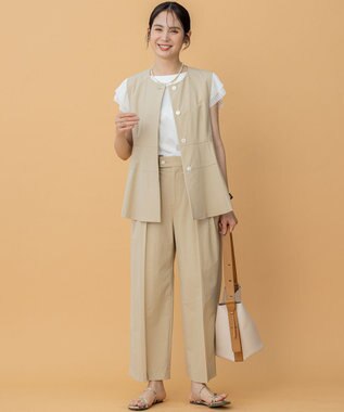 組曲 S スーパーライトストレッチ ワイドパンツ ベージュ系