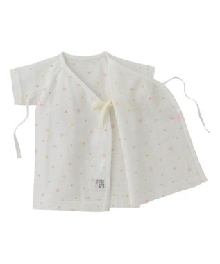 MIKI HOUSE HOT BISCUITS 【50-60cm】 メッシュ素材 総柄短肌着 ピンク