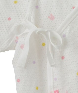 MIKI HOUSE HOT BISCUITS 【50-60cm】 メッシュ素材 総柄短肌着 ピンク