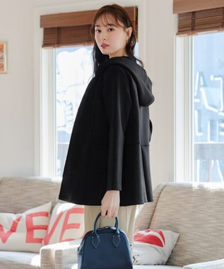 Tiaclasse L 【洗える】ソフトダンボールバックフレアフーディー ブラック