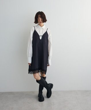 Green Parks ２ＷＡＹレース×ピンストライプキャミソールワンピース Dark Navy