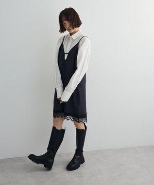 Green Parks ２ＷＡＹレース×ピンストライプキャミソールワンピース Dark Navy