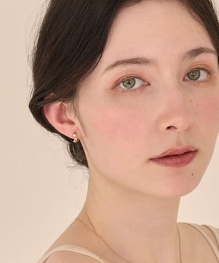 Phoebe 〈痛くないシリーズ/金属アレルギー対応〉リップルフープライトフィットイヤリング フープイヤリング/シンプル/変形 シャンパンゴールド