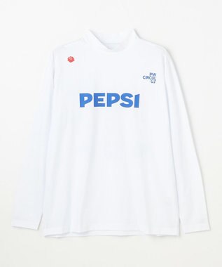 PW CIRCULUS 〈Pepsiコラボ〉【UNISEX】Pepsi 9-LOGO モックネック　ロングT ホワイト系