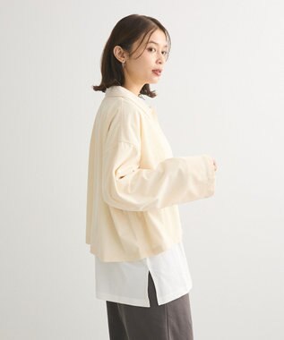 Green Parks ソフトコーデュロイショートシャツ Off White