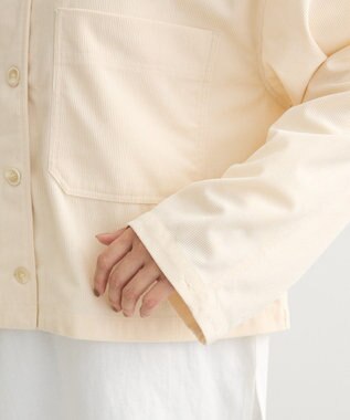 Green Parks ソフトコーデュロイショートシャツ Off White