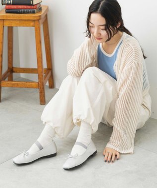 WEGO ベルト付きスクエアバレエシューズ シルバー