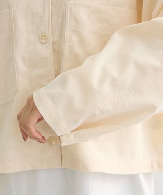 Green Parks ソフトコーデュロイショートシャツ Off White