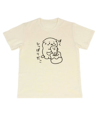 しろたん Tシャツ 半袖 ぼくひっぱりだこ柄 オフホワイト色 S M L Xl レディース メンズ ユニセックス 男女兼用 コットン あざらし かわいい キャラクター 父の日 父の日ギフト Mother Garden ファッション通販 公式通販 オンワード クローゼット