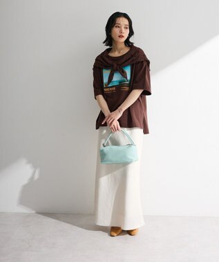 Green Parks ＳＥＴ２点フォトＴシャツ＋レーススカーフ Brown