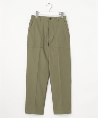 23区 【SLOW/洗える】バックサテンストレッチ ベイカーパンツ カーキ系