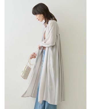 AMERICAN HOLIC ジョーゼットバックプリーツワンピース Light Gray