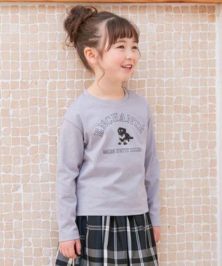 ANY KIDS アートモチーフ 長袖 Tシャツ サックスブルー×イヌ