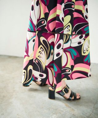 GRACE CONTINENTAL キカバードプリントワンピース ピンク