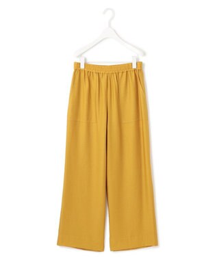 ICB 【人気のため新色追加・接触冷感・洗える】 ワッシャーツイル ワイドストレートパンツ マスタード系