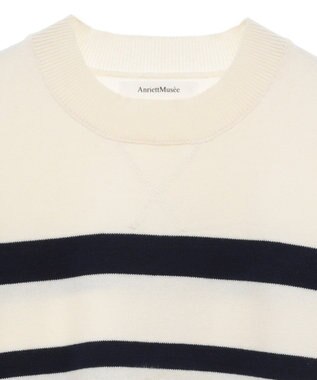 Green Parks スウェットライクニットプルオーバー Border