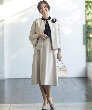 組曲 S 【KUMIKYOKU NAVY】コンフォータブルドレープ ジャケット サンドベージュ系