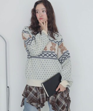 WEGO ノルディックベアニットプルーバー ホワイト