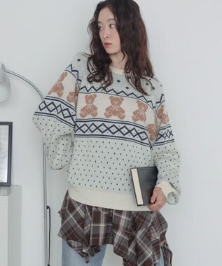 WEGO ノルディックベアニットプルーバー ホワイト