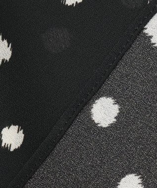 自由区 【セットアップ可】ドットプリント スキッパーブラウス ブラック系5