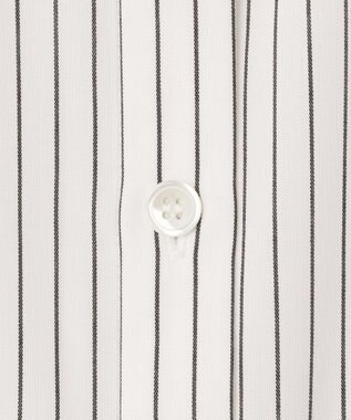 ICB L 【洗える】 リヨセルローン ペプラムブラウス オフホワイト×ブラック系