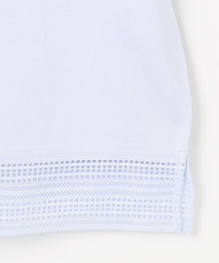 J.PRESS LADIES 【洗える】スムースジャージー レース カットソー ライトサックス系