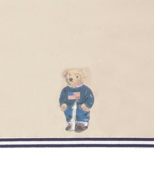 MOONBAT 【WEB限定/遮光率100%/遮熱/UV】POLO RALPH LAUREN（ポロ ラルフローレン）晴雨兼用日傘 ワンポイント ポロベア 折りたたみ傘 ポーチタイプ ベージュ