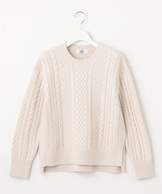 J.PRESS LADIES L 【WEB限定カラーあり・洗える】EIGER CORD ALAN クルーネックプルオーバー ニット オフ系